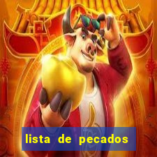 lista de pecados para confessar