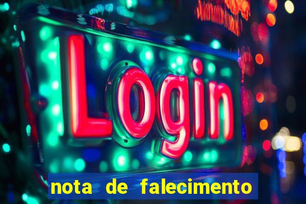 nota de falecimento em campos altos hoje