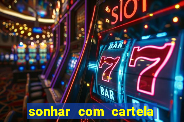 sonhar com cartela de bingo